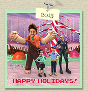YEAR: 2013    COSTUME: Wreck It Ralph (Henry), Vanellope von Schweet (Sadie), Fix-It Felix, Jr. (Steven) & Sergeant Calhoun (Susie) 
				<P>IMAGE USED: based on Disney's Wreck It Ralph Movie Poster